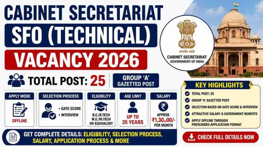 Cabinet Secretariat SFO Technical Vacancy 2026