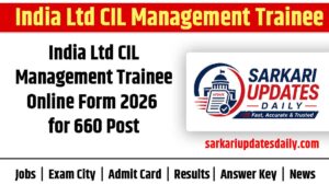 Coal India CIL Management Trainee Online Form 2026 for 660 Posts
