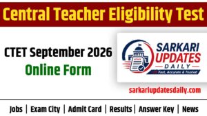 CTET September 2026 Online Form Apply Online