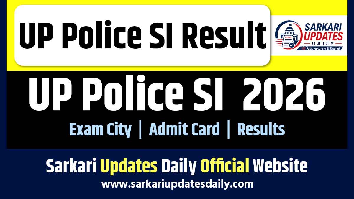 UP Police SI Result 2026 Download PDF